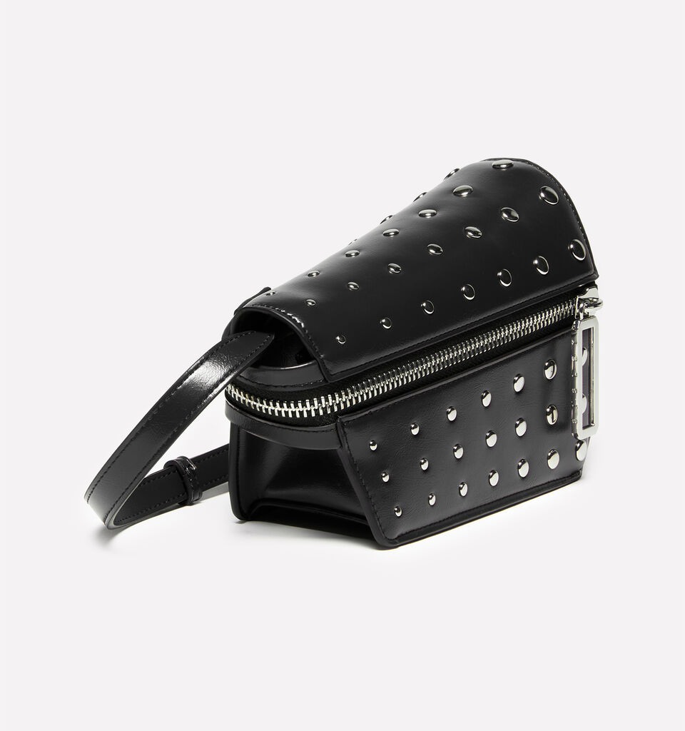 Schwarze asymmetrische Tasche mit Nieten - null - Schwarz | Sisley image number 2